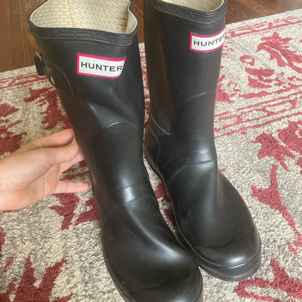 Black Mid-Rise Hunter Boots